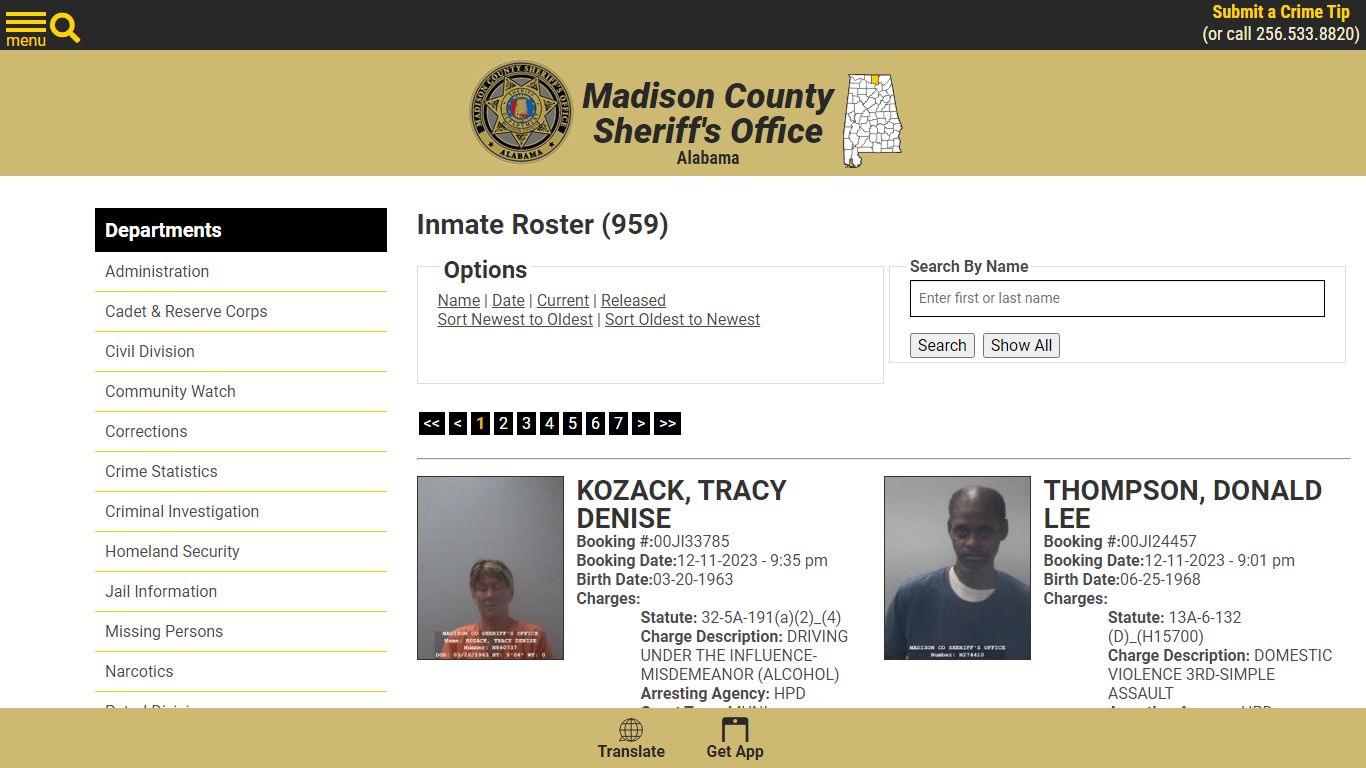 Inmate Roster - Madison County Sheriff's Office