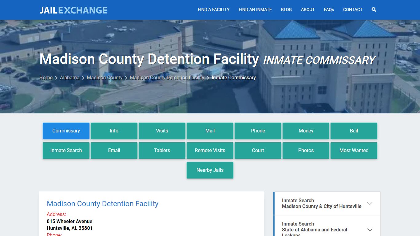 Madison County Detention Facility Inmate Commissary - Jail Exchange