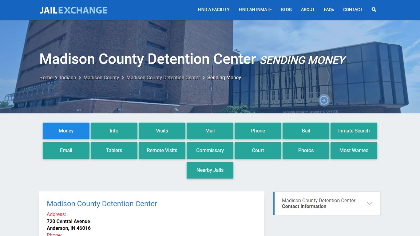 Send Money to Inmate - Madison County Detention Center, IN - Jail Exchange